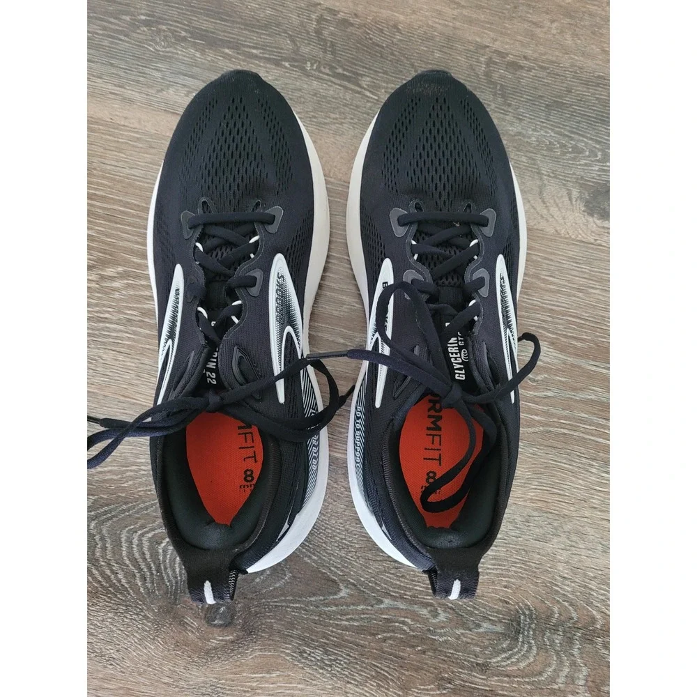 Brooks Glycerin GTS 21 Mens Running Shoes Black White Size 10 Medium #4